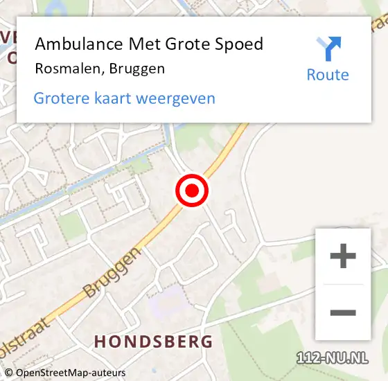 Locatie op kaart van de 112 melding: Ambulance Met Grote Spoed Naar Rosmalen, Bruggen op 2 juli 2019 23:57