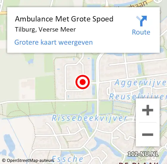 Locatie op kaart van de 112 melding: Ambulance Met Grote Spoed Naar Tilburg, Veerse Meer op 3 juli 2019 01:03