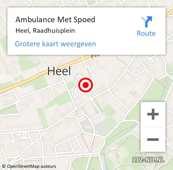 Locatie op kaart van de 112 melding: Ambulance Met Spoed Naar Heel, Raadhuisplein op 3 juli 2019 02:51