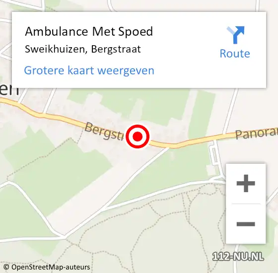 Locatie op kaart van de 112 melding: Ambulance Met Spoed Naar Sweikhuizen, Bergstraat op 6 april 2014 12:23