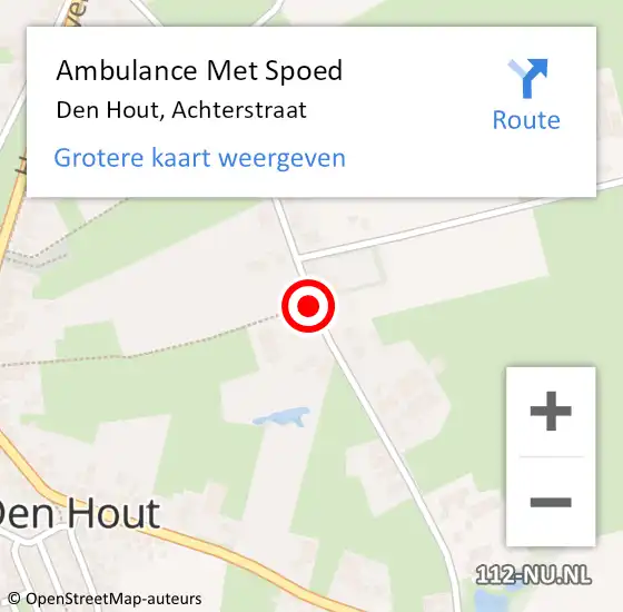 Locatie op kaart van de 112 melding: Ambulance Met Spoed Naar Den Hout, Achterstraat op 3 juli 2019 07:28