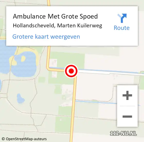 Locatie op kaart van de 112 melding: Ambulance Met Grote Spoed Naar Hollandscheveld, Marten Kuilerweg op 3 juli 2019 09:19