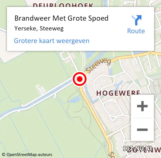 Locatie op kaart van de 112 melding: Brandweer Met Grote Spoed Naar Yerseke, Steeweg op 3 juli 2019 09:41