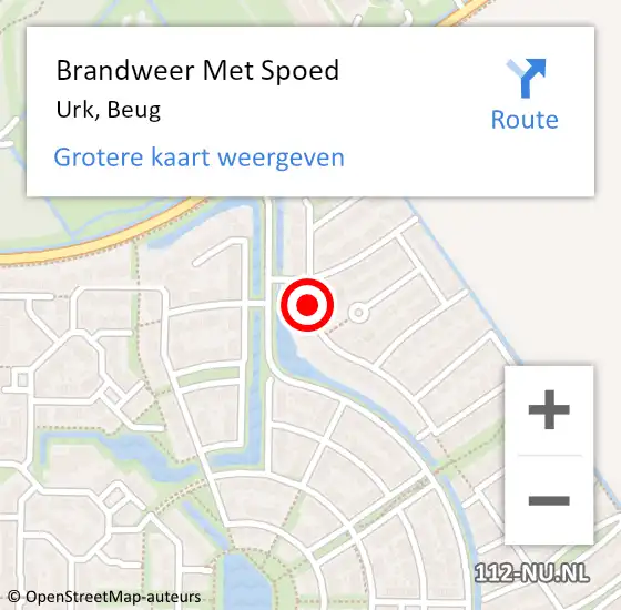 Locatie op kaart van de 112 melding: Brandweer Met Spoed Naar Urk, Beug op 3 juli 2019 10:12