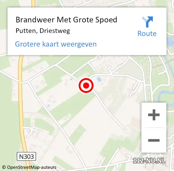 Locatie op kaart van de 112 melding: Brandweer Met Grote Spoed Naar Putten, Driestweg op 3 juli 2019 13:14