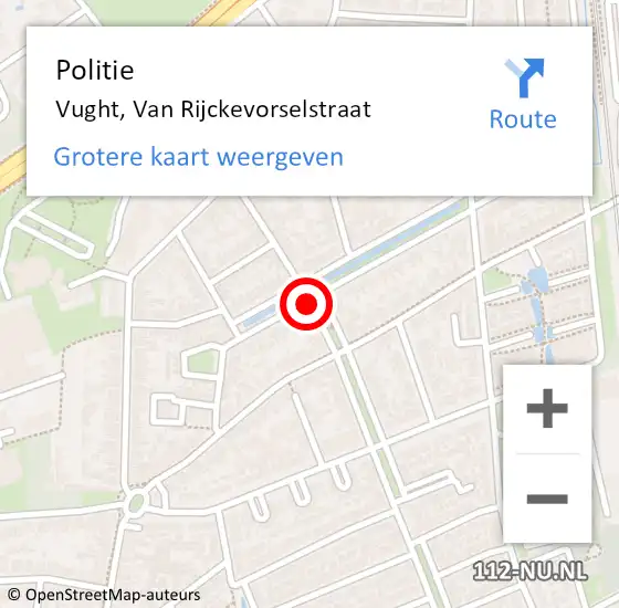 Locatie op kaart van de 112 melding: Politie Vught, Van Rijckevorselstraat op 3 juli 2019 14:34