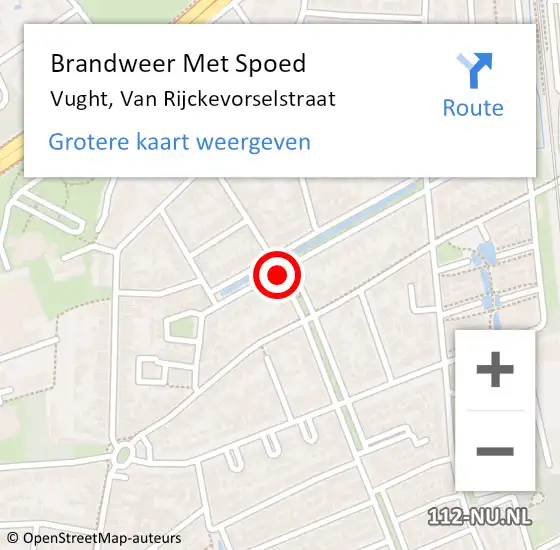 Locatie op kaart van de 112 melding: Brandweer Met Spoed Naar Vught, Van Rijckevorselstraat op 3 juli 2019 14:36