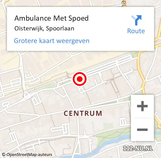 Locatie op kaart van de 112 melding: Ambulance Met Spoed Naar Oisterwijk, Spoorlaan op 3 juli 2019 16:05