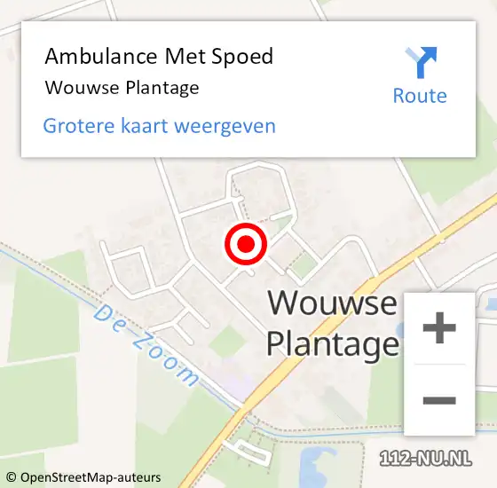 Locatie op kaart van de 112 melding: Ambulance Met Spoed Naar Wouwse Plantage op 3 juli 2019 16:11