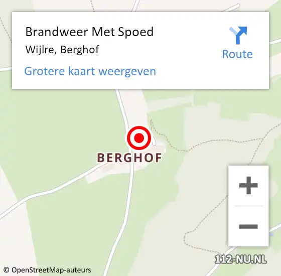 Locatie op kaart van de 112 melding: Brandweer Met Spoed Naar Wijlre, Berghof op 3 juli 2019 16:19