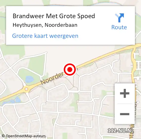 Locatie op kaart van de 112 melding: Brandweer Met Grote Spoed Naar Heythuysen, Noorderbaan op 3 juli 2019 16:35