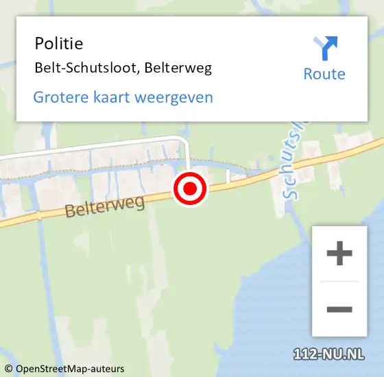 Locatie op kaart van de 112 melding: Politie Belt-Schutsloot, Belterweg op 3 juli 2019 16:43