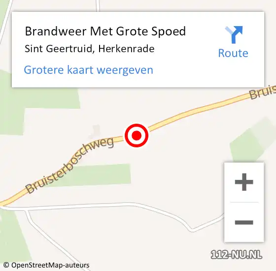 Locatie op kaart van de 112 melding: Brandweer Met Grote Spoed Naar Sint Geertruid, Herkenrade op 3 juli 2019 16:56