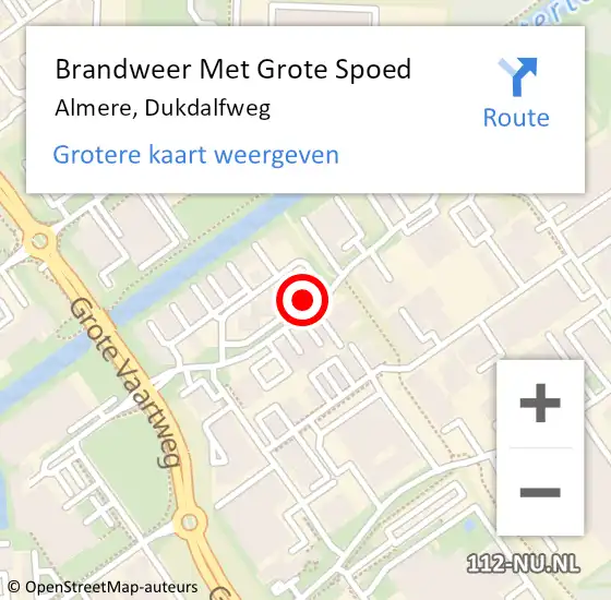 Locatie op kaart van de 112 melding: Brandweer Met Grote Spoed Naar Almere, Dukdalfweg op 3 juli 2019 17:00