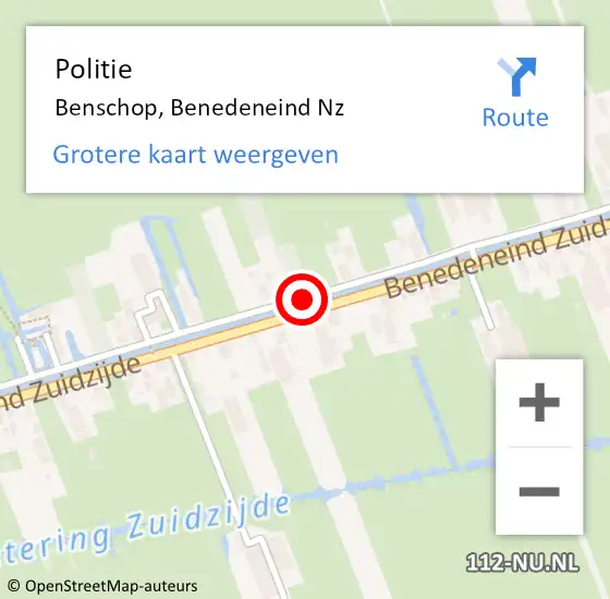 Locatie op kaart van de 112 melding: Politie Benschop, Benedeneind Nz op 3 juli 2019 17:33