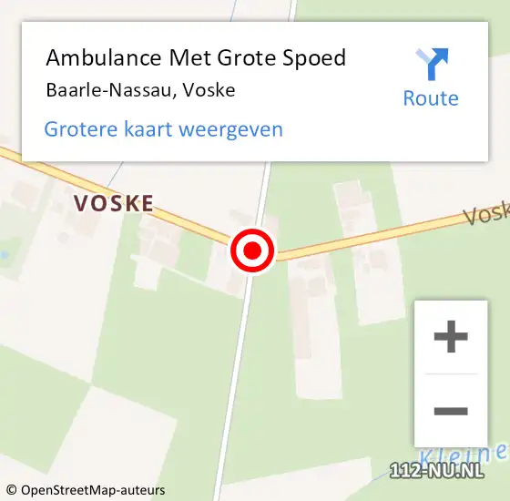 Locatie op kaart van de 112 melding: Ambulance Met Grote Spoed Naar Baarle-Nassau, Voske op 3 juli 2019 18:10