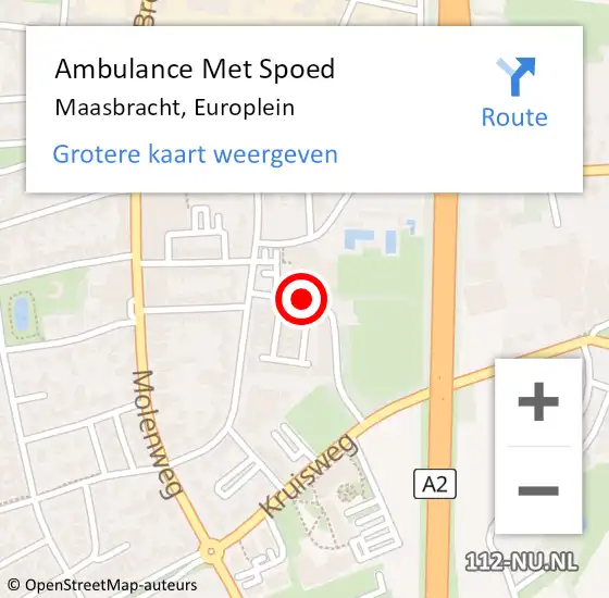 Locatie op kaart van de 112 melding: Ambulance Met Spoed Naar Maasbracht, Europlein op 3 juli 2019 18:31