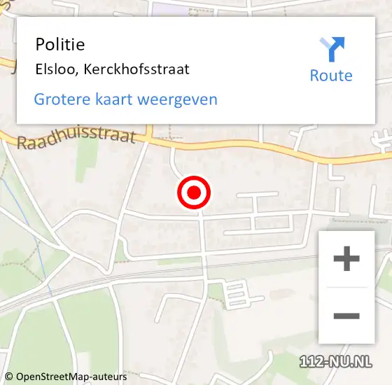 Locatie op kaart van de 112 melding: Politie Elsloo, Kerckhofsstraat op 3 juli 2019 18:52