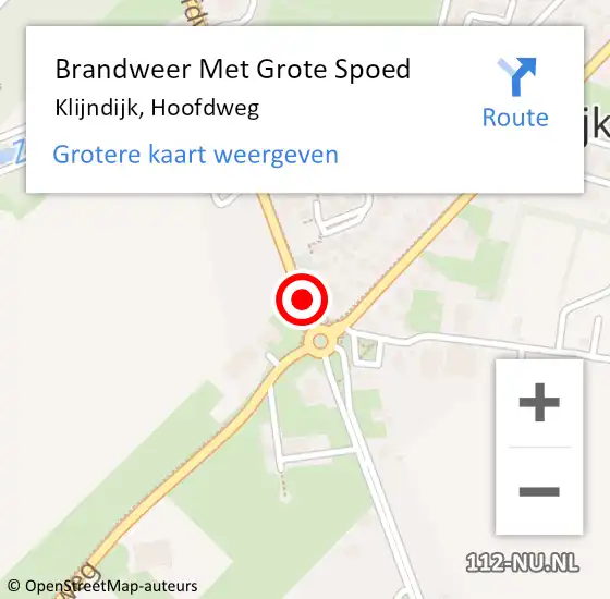 Locatie op kaart van de 112 melding: Brandweer Met Grote Spoed Naar Klijndijk, Hoofdweg op 3 juli 2019 18:55