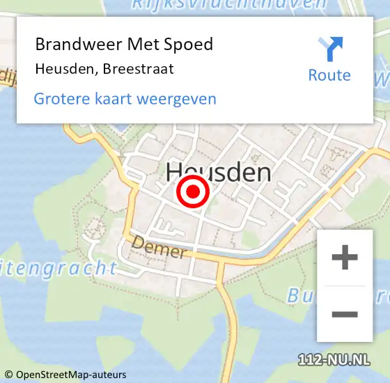 Locatie op kaart van de 112 melding: Brandweer Met Spoed Naar Heusden, Breestraat op 3 juli 2019 19:06