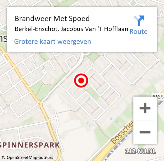 Locatie op kaart van de 112 melding: Brandweer Met Spoed Naar Berkel-Enschot, Jacobus Van 'T Hofflaan op 6 april 2014 13:50