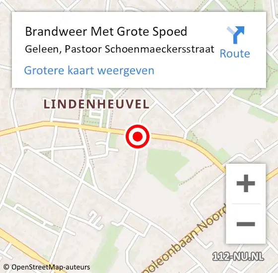 Locatie op kaart van de 112 melding: Brandweer Met Grote Spoed Naar Geleen, Pastoor Schoenmaeckersstraat op 3 juli 2019 19:26