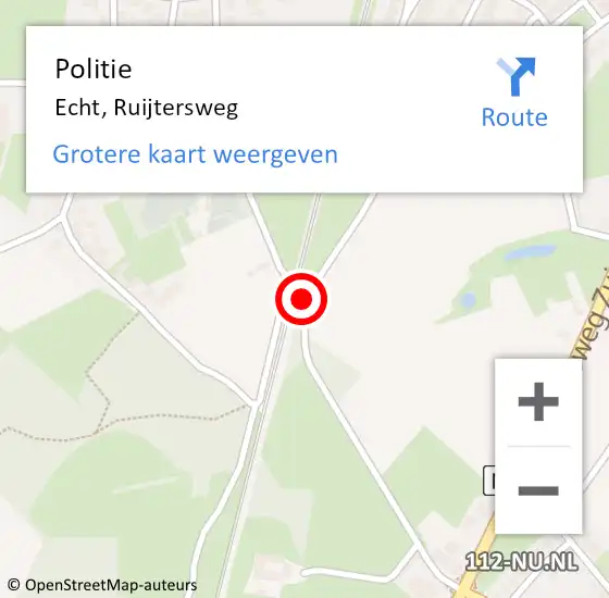 Locatie op kaart van de 112 melding: Politie Echt, Ruijtersweg op 3 juli 2019 23:51