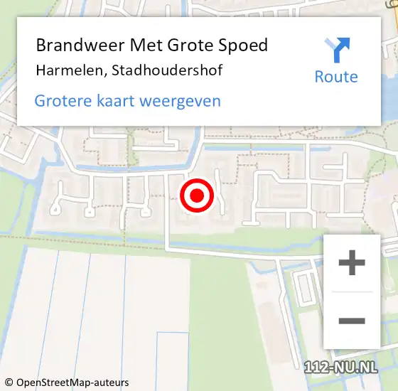 Locatie op kaart van de 112 melding: Brandweer Met Grote Spoed Naar Harmelen, Stadhoudershof op 4 juli 2019 01:59