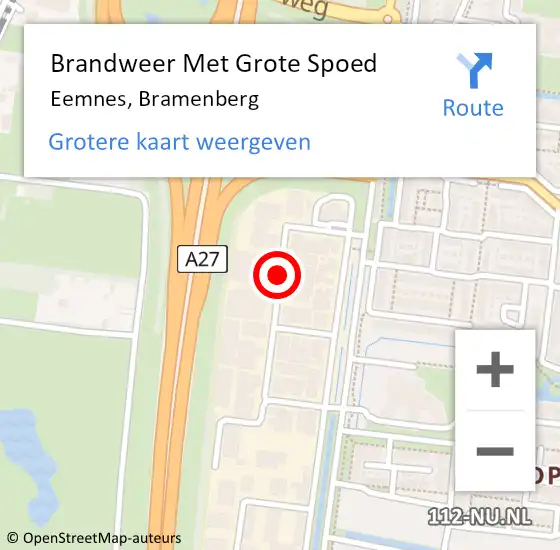 Locatie op kaart van de 112 melding: Brandweer Met Grote Spoed Naar Eemnes, Bramenberg op 4 juli 2019 03:37