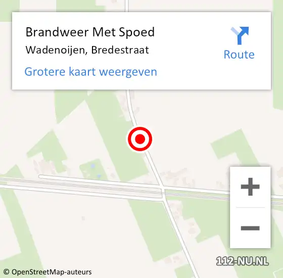 Locatie op kaart van de 112 melding: Brandweer Met Spoed Naar Wadenoijen, Bredestraat op 4 juli 2019 08:00