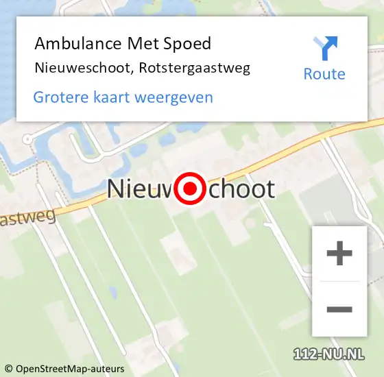 Locatie op kaart van de 112 melding: Ambulance Met Spoed Naar Nieuweschoot, Rotstergaastweg op 4 juli 2019 08:02