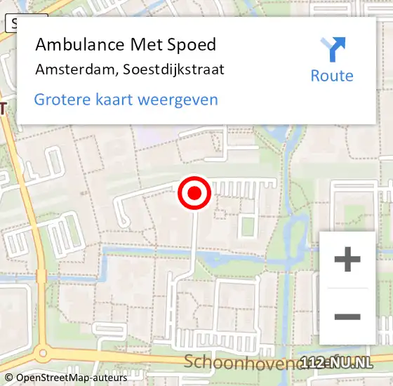 Locatie op kaart van de 112 melding: Ambulance Met Spoed Naar Amsterdam, Soestdijkstraat op 4 juli 2019 09:58