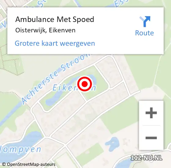 Locatie op kaart van de 112 melding: Ambulance Met Spoed Naar Oisterwijk, Eikenven op 4 juli 2019 10:19