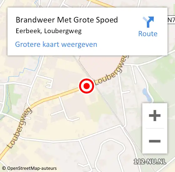 Locatie op kaart van de 112 melding: Brandweer Met Grote Spoed Naar Eerbeek, Loubergweg op 4 juli 2019 13:43