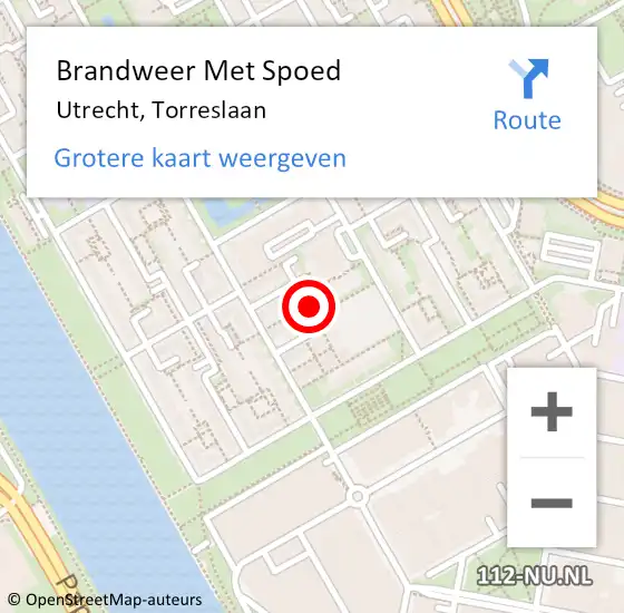 Locatie op kaart van de 112 melding: Brandweer Met Spoed Naar Utrecht, Torreslaan op 4 juli 2019 15:06