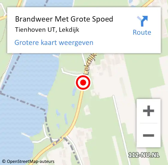 Locatie op kaart van de 112 melding: Brandweer Met Grote Spoed Naar Tienhoven UT, Lekdijk op 6 april 2014 15:43