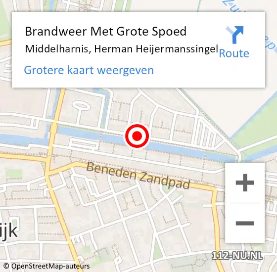 Locatie op kaart van de 112 melding: Brandweer Met Grote Spoed Naar Middelharnis, Herman Heijermanssingel op 4 juli 2019 16:01