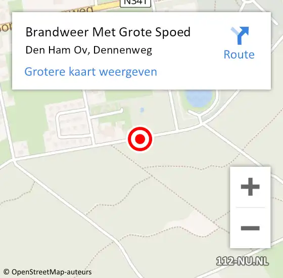 Locatie op kaart van de 112 melding: Brandweer Met Grote Spoed Naar Den Ham Ov, Dennenweg op 4 juli 2019 17:06