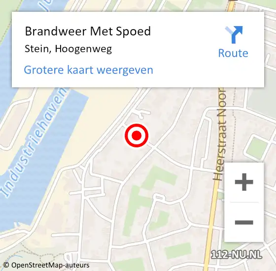 Locatie op kaart van de 112 melding: Brandweer Met Spoed Naar Stein, Hoogenweg op 4 juli 2019 17:45