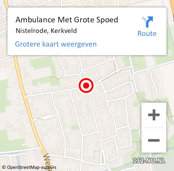 Locatie op kaart van de 112 melding: Ambulance Met Grote Spoed Naar Nistelrode, Kerkveld op 4 juli 2019 19:29