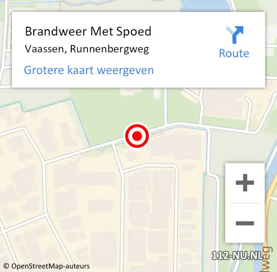 Locatie op kaart van de 112 melding: Brandweer Met Spoed Naar Vaassen, Runnenbergweg op 4 juli 2019 20:00