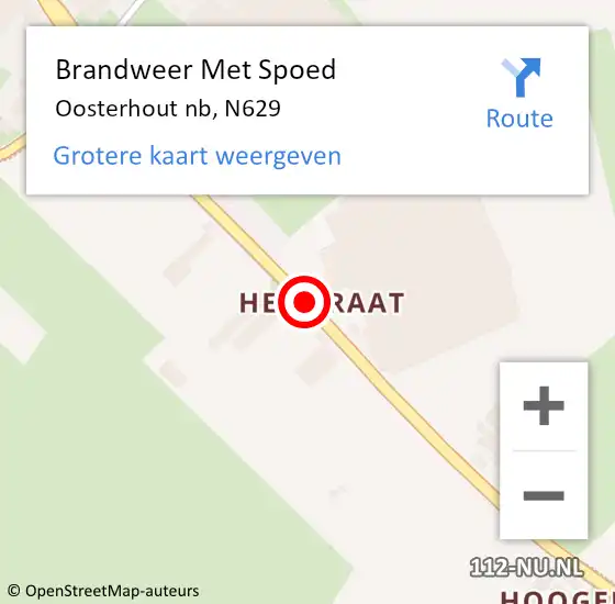 Locatie op kaart van de 112 melding: Brandweer Met Spoed Naar Oosterhout nb, N629 op 4 juli 2019 20:25