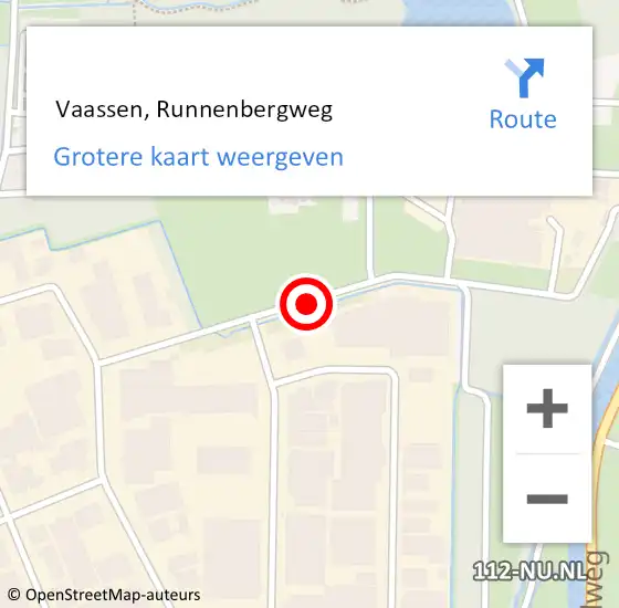 Locatie op kaart van de 112 melding:  Vaassen, Runnenbergweg op 4 juli 2019 20:35