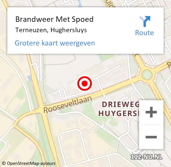 Locatie op kaart van de 112 melding: Brandweer Met Spoed Naar Terneuzen, Hughersluys op 4 juli 2019 21:07