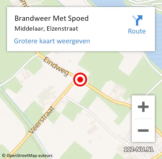 Locatie op kaart van de 112 melding: Brandweer Met Spoed Naar Middelaar, Elzenstraat op 4 juli 2019 21:52