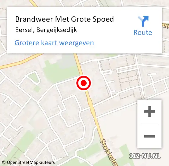 Locatie op kaart van de 112 melding: Brandweer Met Grote Spoed Naar Eersel, Bergeijksedijk op 4 juli 2019 23:37