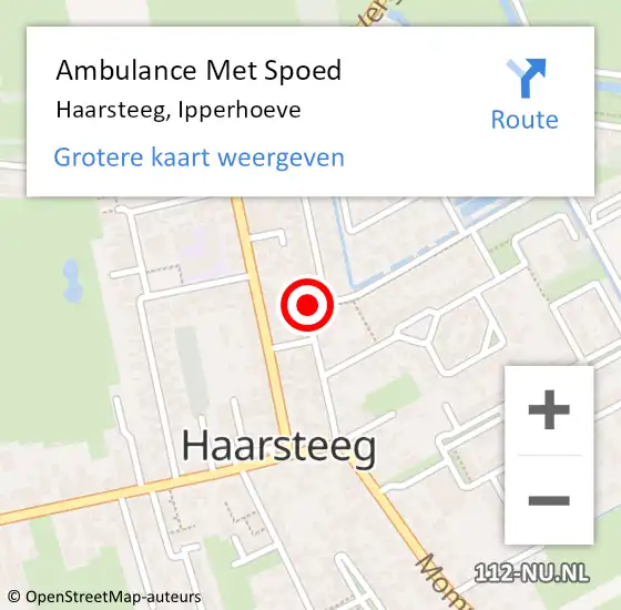 Locatie op kaart van de 112 melding: Ambulance Met Spoed Naar Haarsteeg, Ipperhoeve op 5 juli 2019 04:25