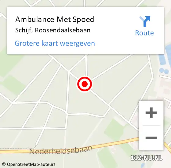 Locatie op kaart van de 112 melding: Ambulance Met Spoed Naar Schijf, Roosendaalsebaan op 5 juli 2019 06:22