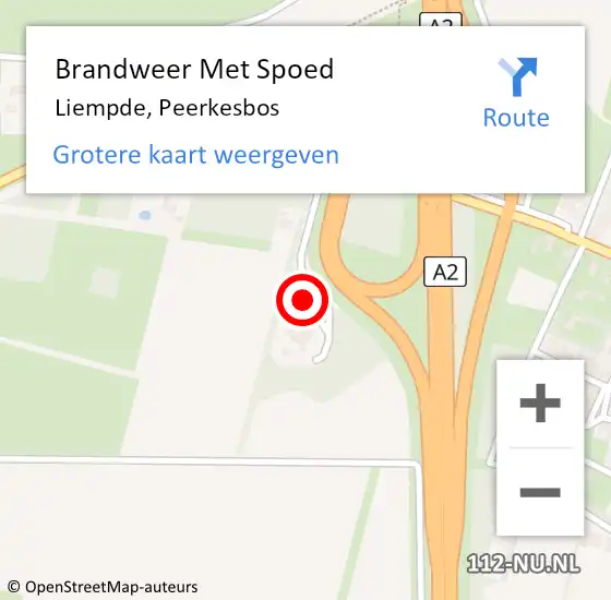 Locatie op kaart van de 112 melding: Brandweer Met Spoed Naar Liempde, Peerkesbos op 5 juli 2019 07:22