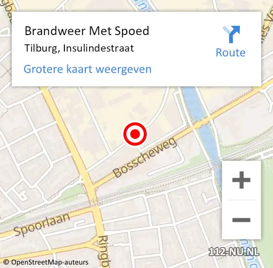 Locatie op kaart van de 112 melding: Brandweer Met Spoed Naar Tilburg, Insulindestraat op 5 juli 2019 08:15